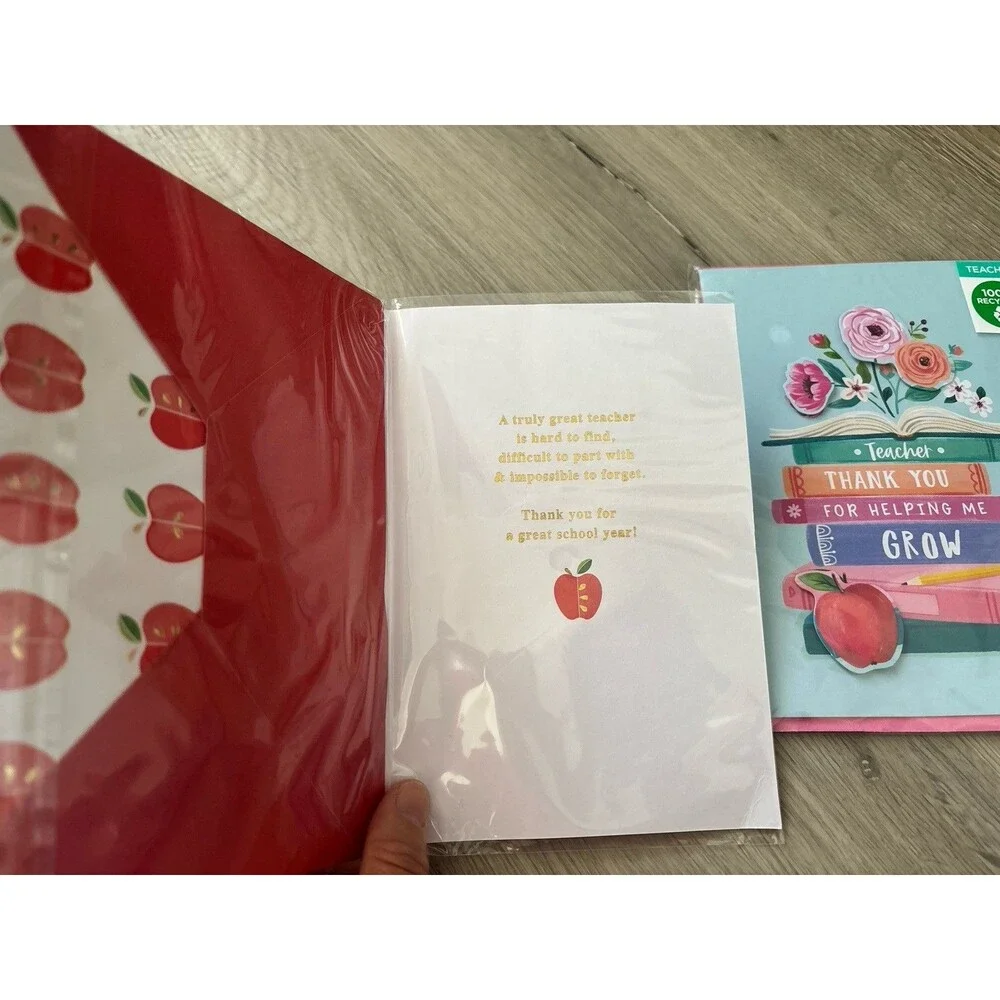 Set of 3 New Teacher Appreciation Cards Nice Quality Gift For Teachers